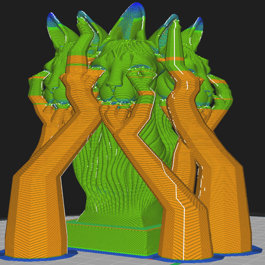 3heacat.png Three Headed Cat Gothic Bust