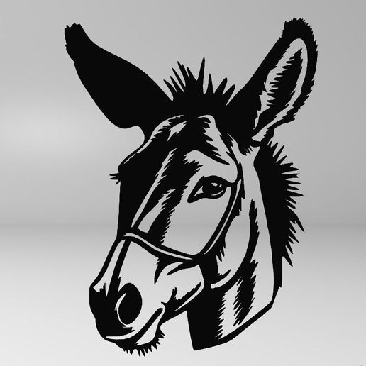 line drawing of a donkey