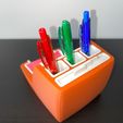 IMG_3206.jpg STL/3MF files for Sticky Notes Organizer with stencils and pen holder. Desk organizer.