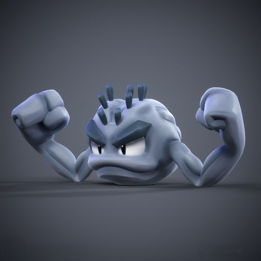 High Quality Alolan Geodude Miniature - 3D Printable STL Model For Tabletop Gaming and Display 3D model preview