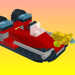New-Model-01.png OBJ file NotLego Lego Firefighters boat Model 1805-4・3D printable design to download