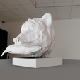 low-poly-bear-with-fish-head-bust-2.png bear head low poly bust statue STL