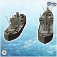 5.jpg Set of two large transport ships with chimneys and boats (3) - World War Two Second WWII Western campaign USA UK Germany