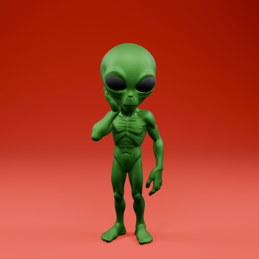 🤔 Thinking Alien Figurine - Funny Alien STL File for 3D Printing・ STL ...