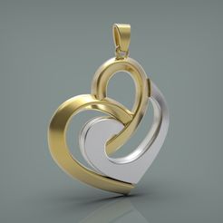 014-1(1).jpg Archivo STL Colgante de oro bicolor 001.・Diseño de impresión en 3D para descargar