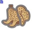 STL1370-1.png Cowgirl Boots & Hat Silicone Mold Housing STL File