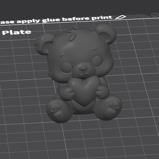 Cute bear with heart - 3D print STL file - gift idea for Valentine's Day & decoration
