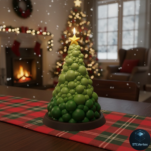 Christmas Tree Candle 3D Printed Mold