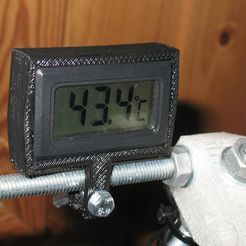 thumbnail_display_large_display_large.jpg Бесплатный STL файл Thermometer holder for Mendel - Parametrized.・3D-печатная модель для скачивания