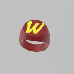Bague-W.jpg STL file Ring letter W・3D print object to download