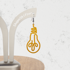 Capture8.png STL file Light Bulb earrings, one line art・3D printing idea to download