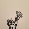 20240125_211848.jpg Cat with butterfly, line art cat with butterfly, wall art cat with butterfly, 2d art cat with butterfly