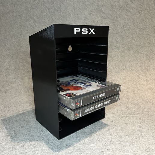 IMG_2347.jpg Wall stand holder for 10 PSX games (PlayStation One, Classic)