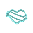 3.png Heart Banner Cookie Cutters | Standard & Imprint Cutters Included | STL Files