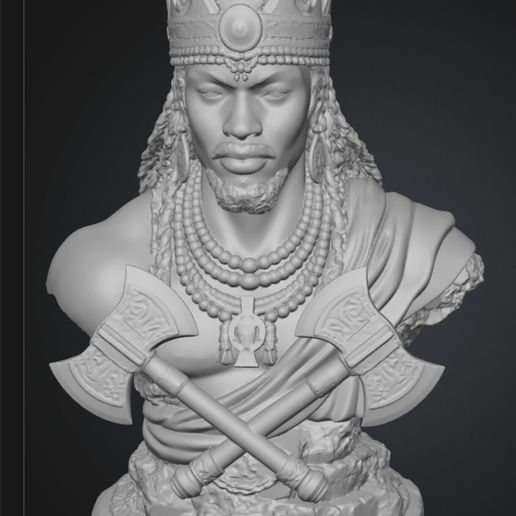 Orixá Xangô Bust - Afro-Brazilian Spiritual Sculpture