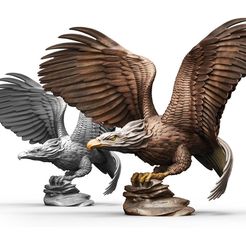91aab6338038cc64df526d72118e79b8_display_large.jpg Free STL file Bald Eagle (not for support printing)・Template to download and 3D print