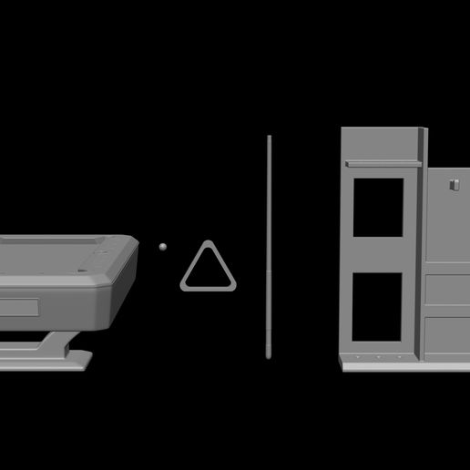 🎱 Modern Pool table, complete with accessories, 1:5 scale, 3D Model ...