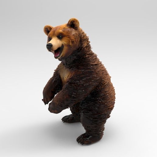 1/32 Scale Standing Bear - Realistic Adult Wildlife Figure for Slot Car Diorama, Forest Scene & Miniature Display