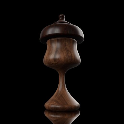 Wooden Needle Cushion Holder with Cover 3D model