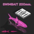 SB200.jpg Mold "Swim Bait 200mm." 3D STL file for CNC and 3D print.