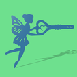 fee_jardin_v5.png Flower pot key fairy silhouettes: easy to print