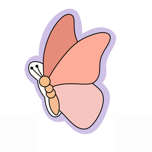 Butterfly Cookie Cutter STL – Cute Spring Butterfly 3D Print File – 2 Inch