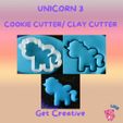 Unicorn-3-Cookie-Cutter-Clay-Cutter.jpg Unicorn 3 Cookie Cutter/ Clay Cutter