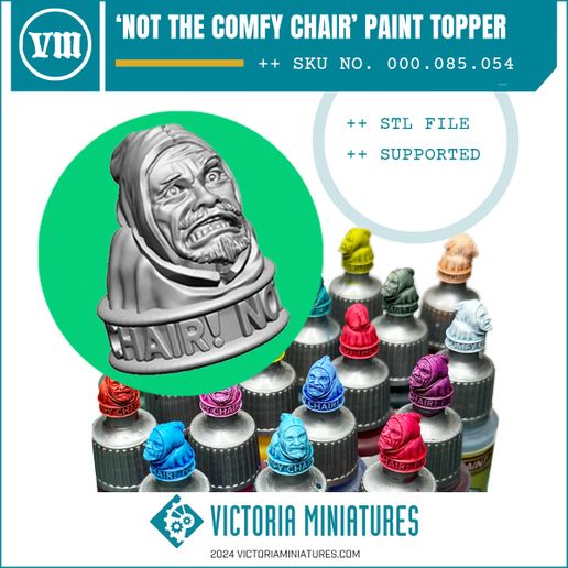 🪑 'Not the Comfy Chair' Paint topper swatch・ 3D File for 3D