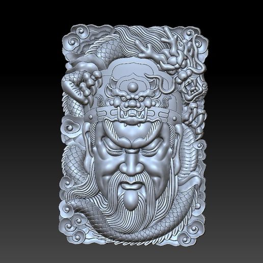 Guangong and dragon 3D model