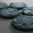 ovw.png 5x 64mm bases with frozen ice tundra design (+toppers)