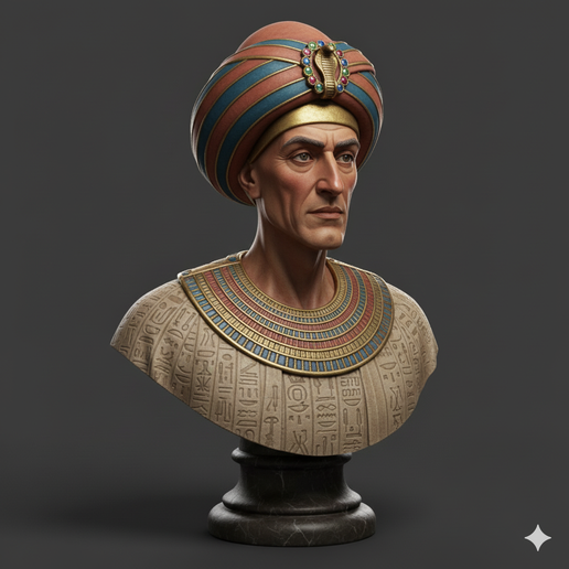 Pharaoh Bust – STL File for 3D Printing - 3D model önizlemesi