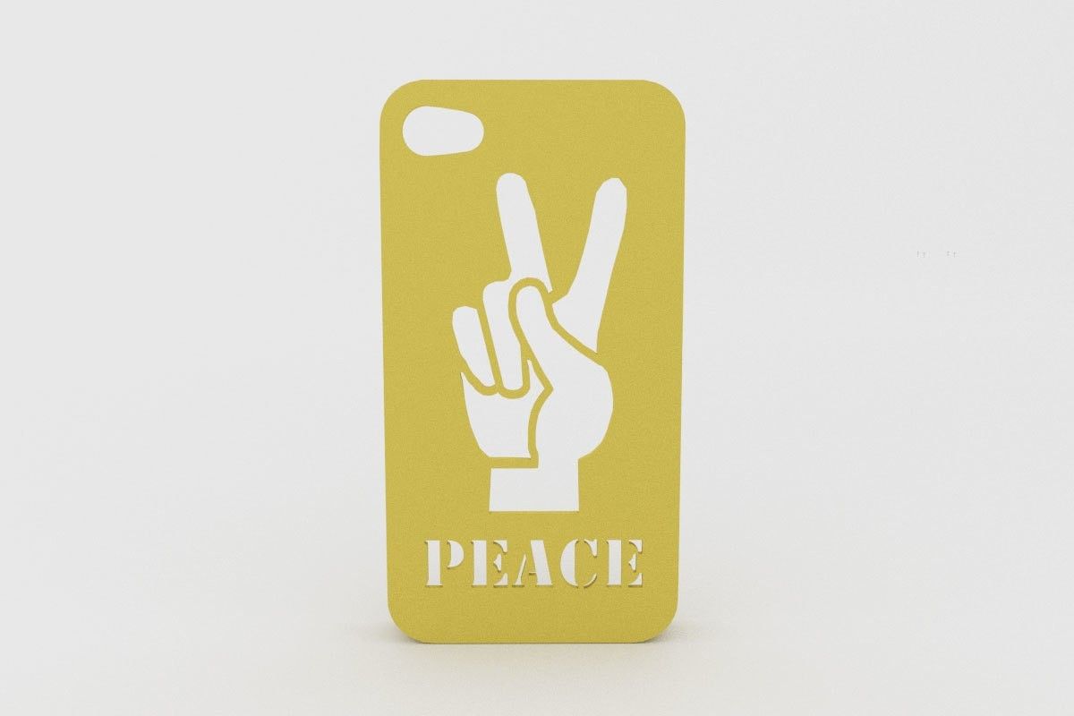 Peace-Hand-Iphone-Case.jpg Download STL file Peace Hand Iphone Case 6 6s • 3D printer model, Custom3DPrinting