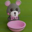 Teddy.jpg Cute crochet teddy bear with (honeycomb) bowl