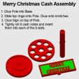 Merry-Xmas-Cash-Assembly.jpg Cash Holder Christmas Ornaments Gas Beer Money Tree Merry Xmas Sign STL 3MF Files
