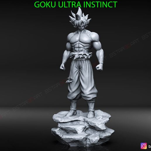 001.jpg Download STL file GOKU ultra instinct - High quality - DRAGON BALL SUPER 3D print model • 3D printer template, Bstar3Dart