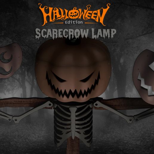 scare3.jpg STL-Datei Scarecrow Lamp Halloween herunterladen • 3D-druckbare Vorlage, jayceedante