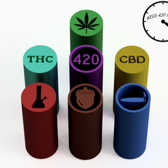 WEED2 con logo.png STL file Filter Tips - Weed Pack (Reusable Nozzles) Weed filters・3D printable model to download