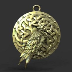 Crow-pendant-.1.jpg STL file Crow pendant・3D printing idea to download