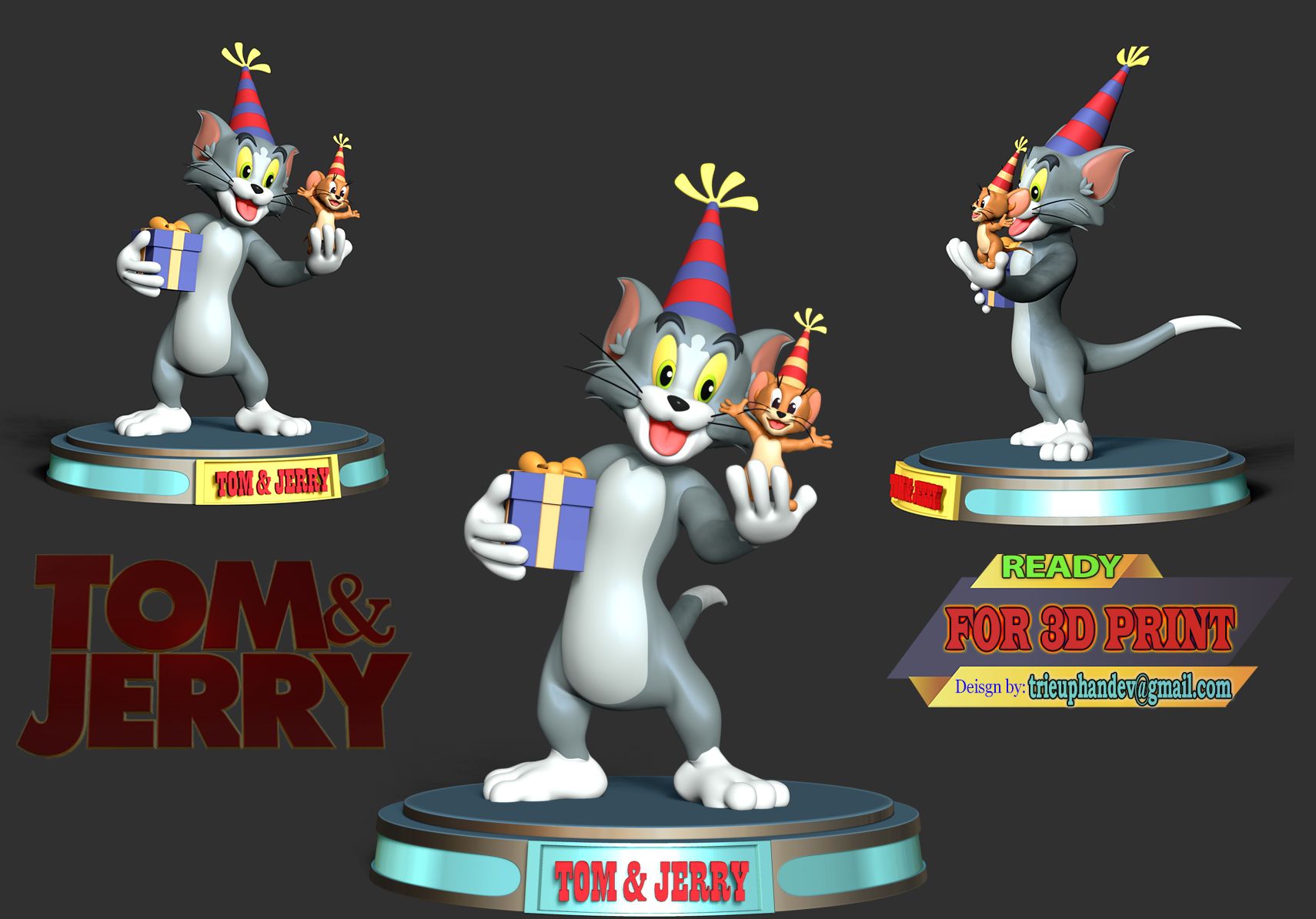 ORDER VERY ) POMS JERRY (oe Archivo 3D Tom y Jerry・Modelo imprimible en 3D para descargar, bonbonart