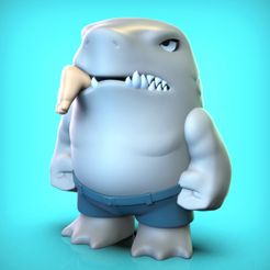 KingShark1.jpg OBJ file Nanaue King Shark Suicide Squad Mystery Mini Inspired Figure・3D print design to download