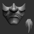20.jpg Japanese Tengu Half Mask Oni Demon Mask 3D print model