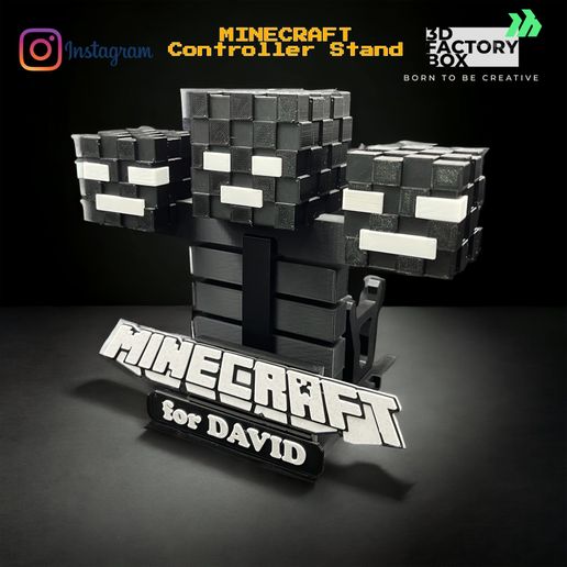 PhotoRoom_20230405_154720.jpeg Minecraft Controller Stand PS5, PS4, xBox  - Wither Boss / without the name