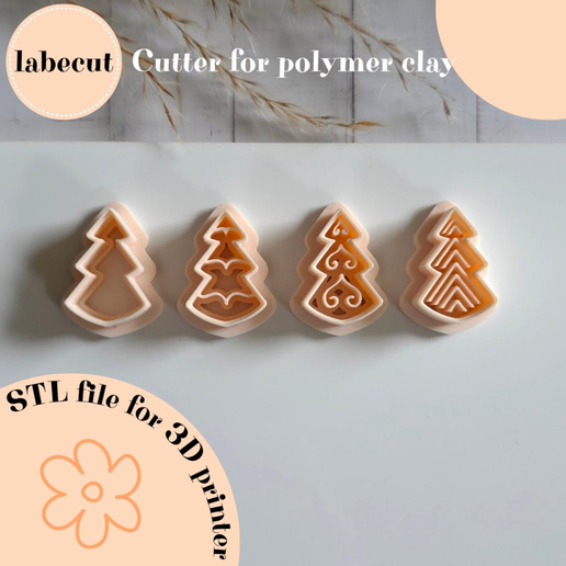 Tree imprint polymer clay cutter