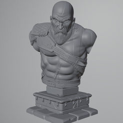 1.png STL file Kratos Bust・3D printable model to download