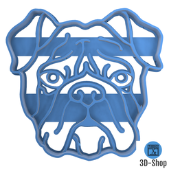 bouledogue anglais.png STL file English Bulldog cookie cutter・3D print model to download
