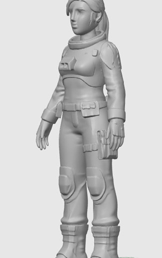 Space Explorer - Female Fantasy Models | Articulated | Ready To Print | Print in Place 3D model