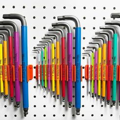 x5.jpg Free 3D file Wera L-Key (HEX, TORX) Holder for Pegboard・3D printing model to download