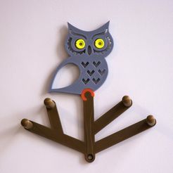 e284e9ab34e5e1336d5de2ac536720b4_display_large.jpg Free STL file Multi-Color Owl Coat Hanger・3D printing idea to download, MosaicManufacturing