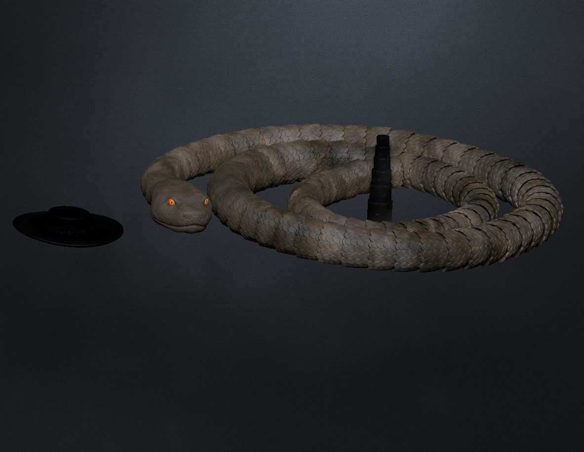 Archivo 3D gratis RATTLESNAKE JAKE FROM RANGO ARTICULED・Modelo
