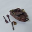 Row Boat Small D1 Mystic Pigeon June 2020 (2).JPG Row Boat Miniature with oars and pole lantern